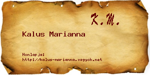 Kalus Marianna névjegykártya